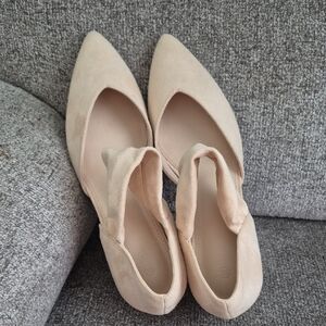 ZBY pull On,pointed Toe Kitten Heel,suede Ankle Strap Pumps!